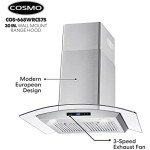 668WRCS75 Wall Mount Range Hood with Ducted Exhaust Vent, 3 Speed Fan, Soft Touch Controls, Tempered Glass, Permanent Filters in Stainless Steel, 30 inches 668WRCS75 Wall Mount Range Hood with Ducted Exhaust Vent, 3 Speed Fan, Soft Touch Controls, Tempered Glass, Permanent Filters in Stainless Steel, 30 inches