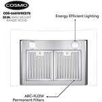 668WRCS75 Wall Mount Range Hood with Ducted Exhaust Vent, 3 Speed Fan, Soft Touch Controls, Tempered Glass, Permanent Filters in Stainless Steel, 30 inches 668WRCS75 Wall Mount Range Hood with Ducted Exhaust Vent, 3 Speed Fan, Soft Touch Controls, Tempered Glass, Permanent Filters in Stainless Steel, 30 inches