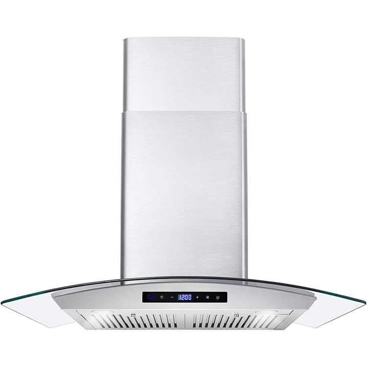 668WRCS75 Wall Mount Range Hood with Ducted Exhaust Vent, 3 Speed Fan, Soft Touch Controls, Tempered Glass, Permanent Filters in Stainless Steel, 30 inches 668WRCS75 Wall Mount Range Hood with Ducted Exhaust Vent, 3 Speed Fan, Soft Touch Controls, Tempered Glass, Permanent Filters in Stainless Steel, 30 inches