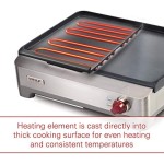 Precision Electric Griddle, Indoor Grill, 200 sq. in, Nonstick Coating, Advanced Temperature Control, Stainless Steel, Red Knob (WGGR100S) Precision Electric Griddle, Indoor Grill, 200 sq. in, Nonstick Coating, Advanced Temperature Control, Stainless Steel, Red Knob (WGGR100S)